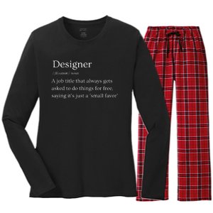 Funny Designer Definition Women's Long Sleeve Flannel Pajama Set 