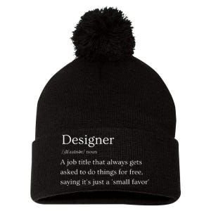 Funny Designer Definition Pom Pom 12in Knit Beanie