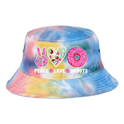 Funny Doughnut Day Donut Lover Peace Love Donuts Boy Girl Tie Dye Newport Bucket Hat