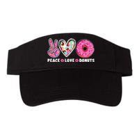 Funny Doughnut Day Donut Lover Peace Love Donuts Boy Girl Valucap Bio-Washed Visor