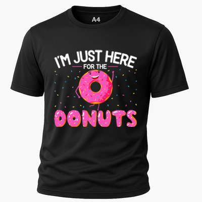 Funny Doughnut Donut Lover Im Just Here For The Donuts Cooling Performance Crew T-Shirt