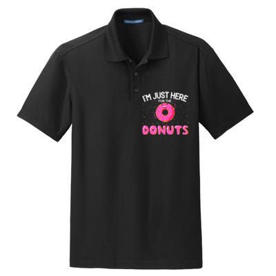 Funny Doughnut Donut Lover Im Just Here For The Donuts Dry Zone Grid Polo