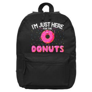 Funny Doughnut Donut Lover Im Just Here For The Donuts 16 in Basic Backpack