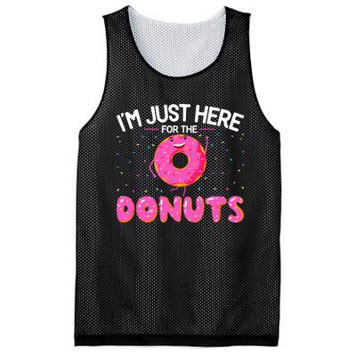 Funny Doughnut Donut Lover Im Just Here For The Donuts Mesh Reversible Basketball Jersey Tank