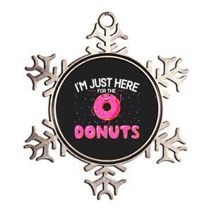 Funny Doughnut Donut Lover Im Just Here For The Donuts Metallic Star Ornament