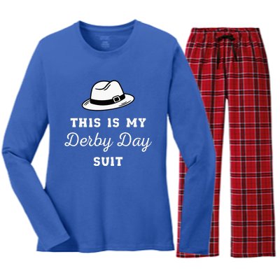 Funny Derby Day Kentucky Attire 2024 Women's Long Sleeve Flannel Pajama Set 