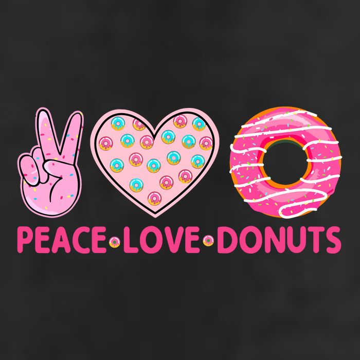 Funny Doughnut Donut Lover Peace Love Donuts Themed 7 Panel Mesh Trucker Snapback Hat