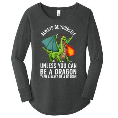 Funny Dragon Design For Men Women Kids Fantasy Dragon Lover Women's Perfect Tri Tunic Long Sleeve Shirt