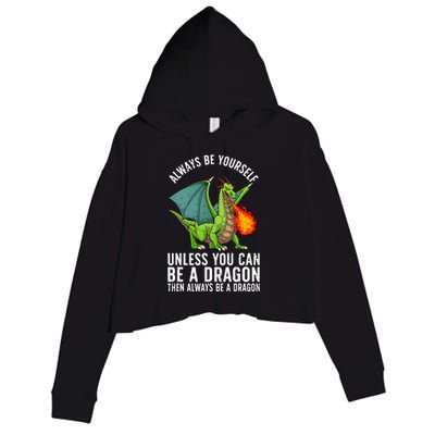 Funny Dragon Design For Men Women Kids Fantasy Dragon Lover Crop Fleece Hoodie