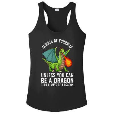 Funny Dragon Design For Men Women Kids Fantasy Dragon Lover Ladies PosiCharge Competitor Racerback Tank