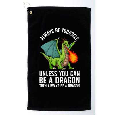 Funny Dragon Design For Men Women Kids Fantasy Dragon Lover Platinum Collection Golf Towel