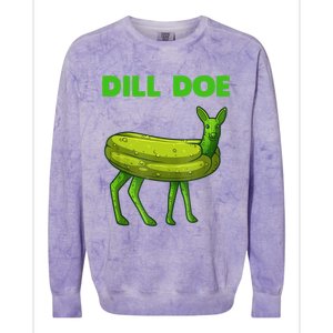 Funny Dill Doe Women Deer Green Dill Pickle Veggie Lover Colorblast Crewneck Sweatshirt