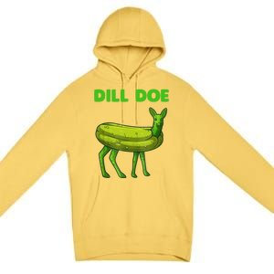 Funny Dill Doe Women Deer Green Dill Pickle Veggie Lover Premium Pullover Hoodie