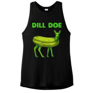 Funny Dill Doe Women Deer Green Dill Pickle Veggie Lover Ladies PosiCharge Tri-Blend Wicking Tank