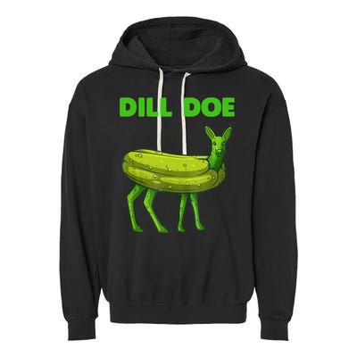 Funny Dill Doe Women Deer Green Dill Pickle Veggie Lover Garment-Dyed Fleece Hoodie
