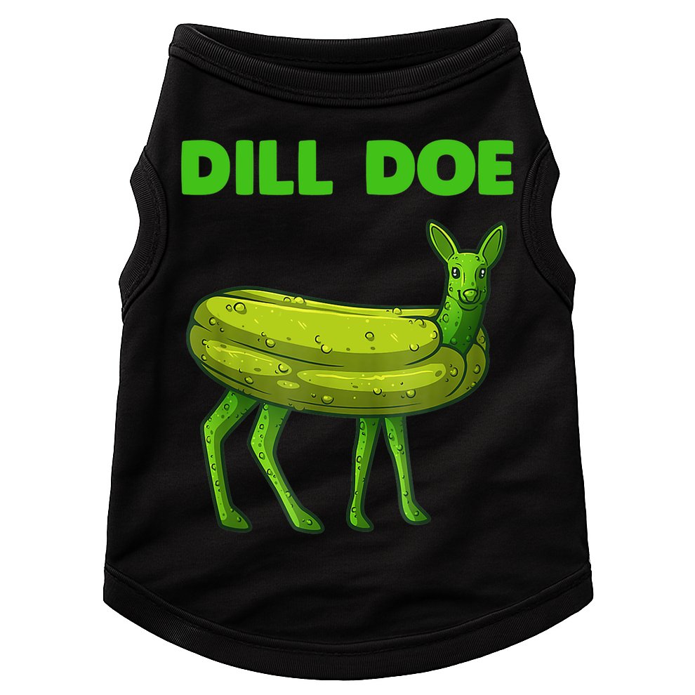 Funny Dill Doe Women Deer Green Dill Pickle Veggie Lover Doggie Tank
