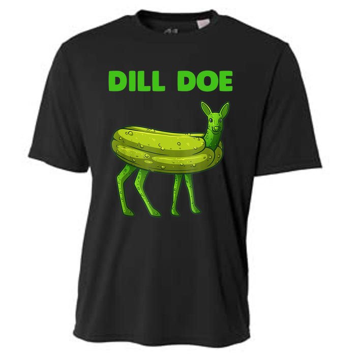 Funny Dill Doe Women Deer Green Dill Pickle Veggie Lover Cooling Performance Crew T-Shirt