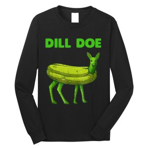 Funny Dill Doe Women Deer Green Dill Pickle Veggie Lover Long Sleeve Shirt