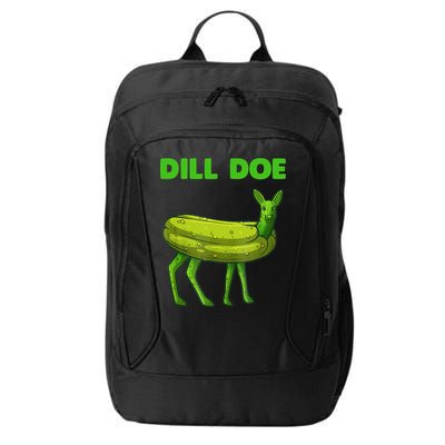 Funny Dill Doe Women Deer Green Dill Pickle Veggie Lover City Backpack