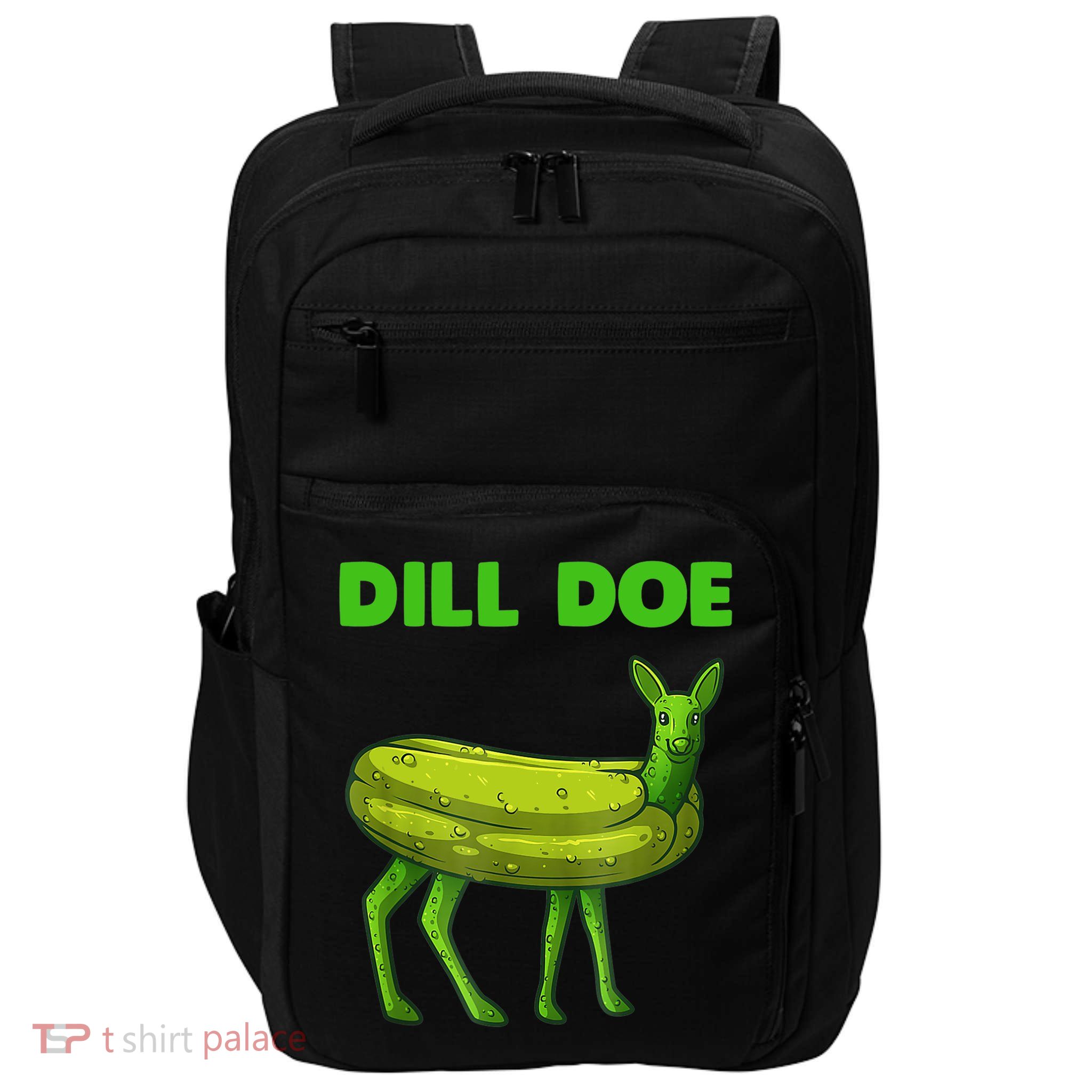 Funny Dill Doe Women Deer Green Dill Pickle Veggie Lover Impact Tech Backpack
