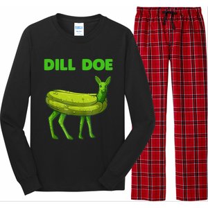 Funny Dill Doe Women Deer Green Dill Pickle Veggie Lover Long Sleeve Pajama Set