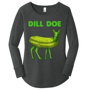 Funny Dill Doe Women Deer Green Dill Pickle Veggie Lover Women's Perfect Tri Tunic Long Sleeve Shirt