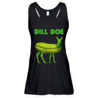 Funny Dill Doe Women Deer Green Dill Pickle Veggie Lover Ladies Essential Flowy Tank