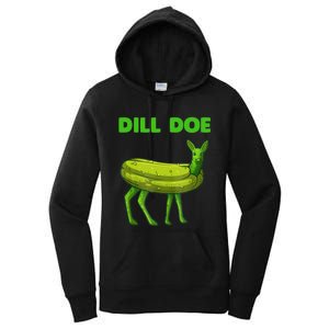 Funny Dill Doe Women Deer Green Dill Pickle Veggie Lover Women's Pullover Hoodie