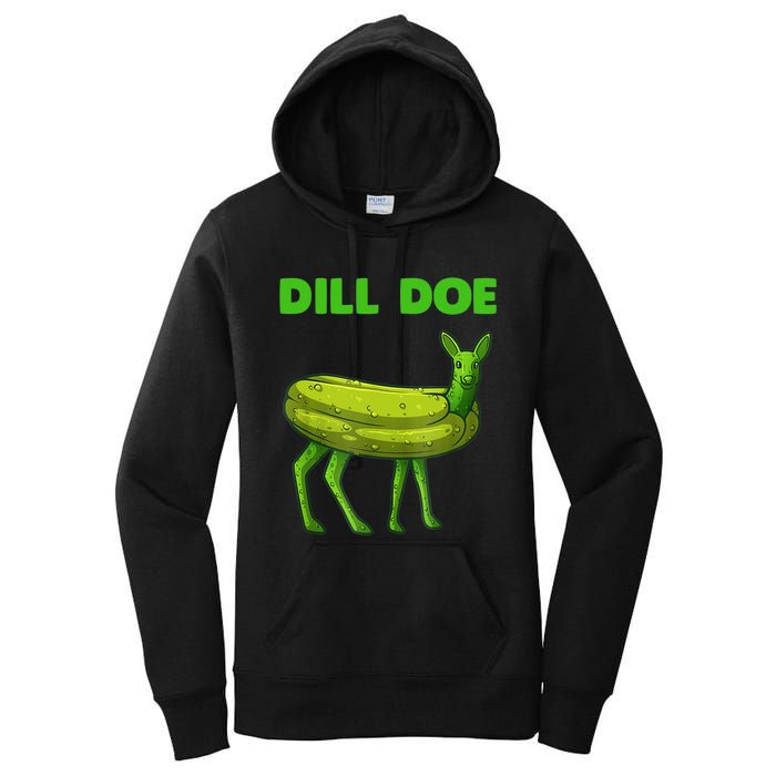 Funny Dill Doe Women Deer Green Dill Pickle Veggie Lover Women's Pullover Hoodie