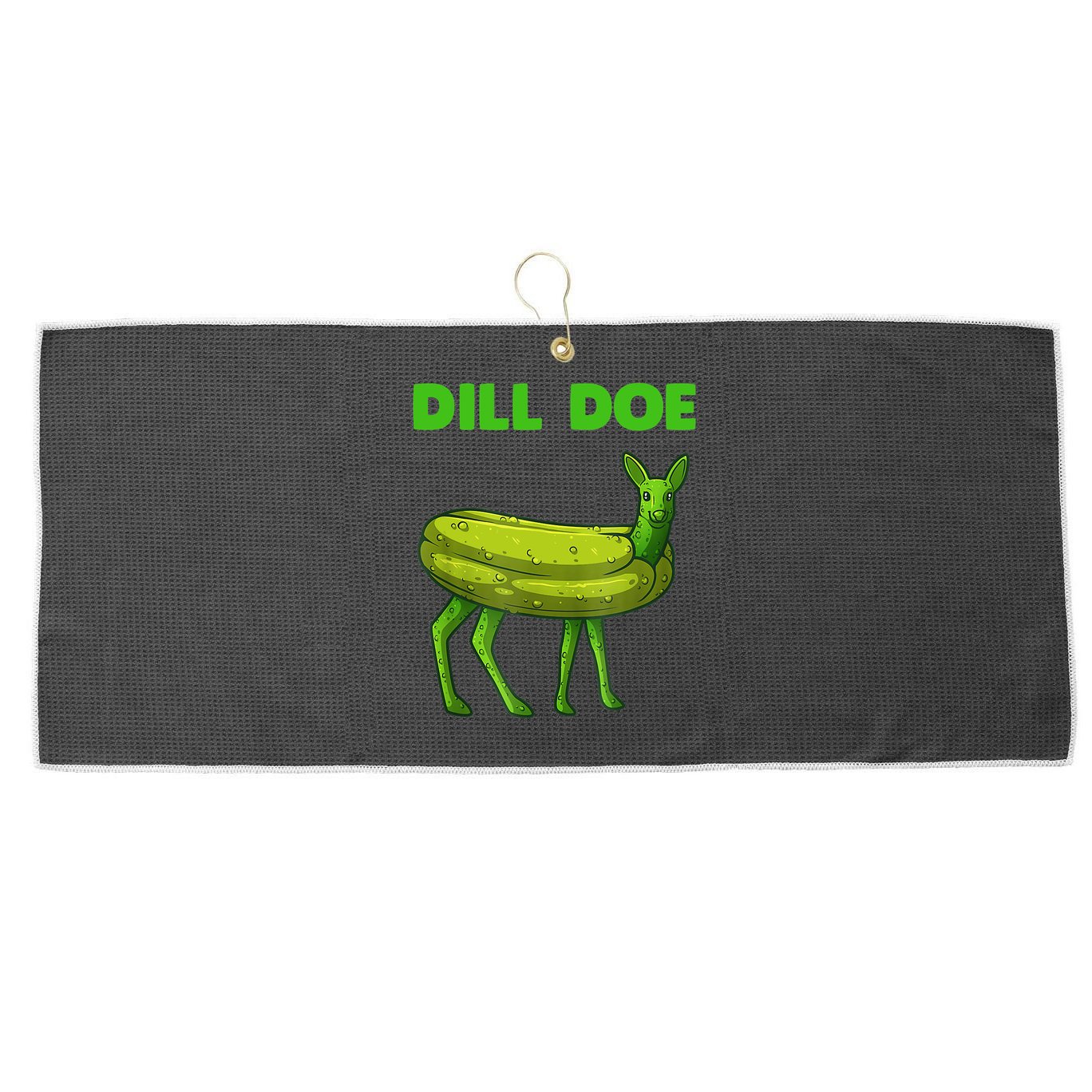 Funny Dill Doe Women Deer Green Dill Pickle Veggie Lover Large Microfiber Waffle Golf Towel