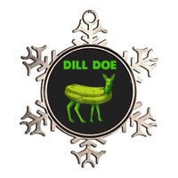 Funny Dill Doe Women Deer Green Dill Pickle Veggie Lover Metallic Star Ornament