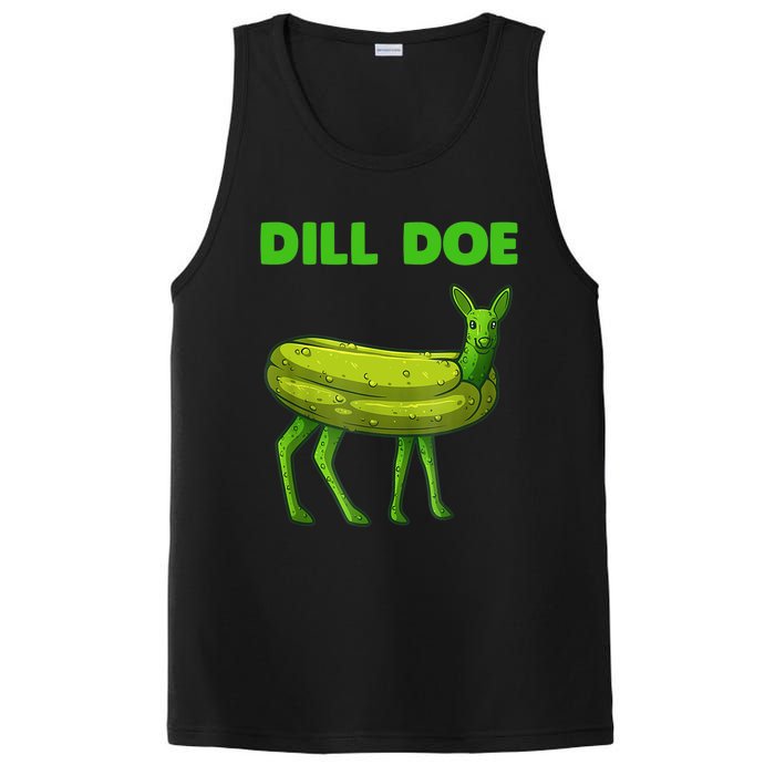 Funny Dill Doe Women Deer Green Dill Pickle Veggie Lover PosiCharge Competitor Tank