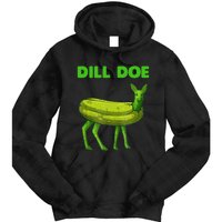 Funny Dill Doe Women Deer Green Dill Pickle Veggie Lover Tie Dye Hoodie