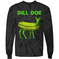 Funny Dill Doe Women Deer Green Dill Pickle Veggie Lover Tie-Dye Long Sleeve Shirt