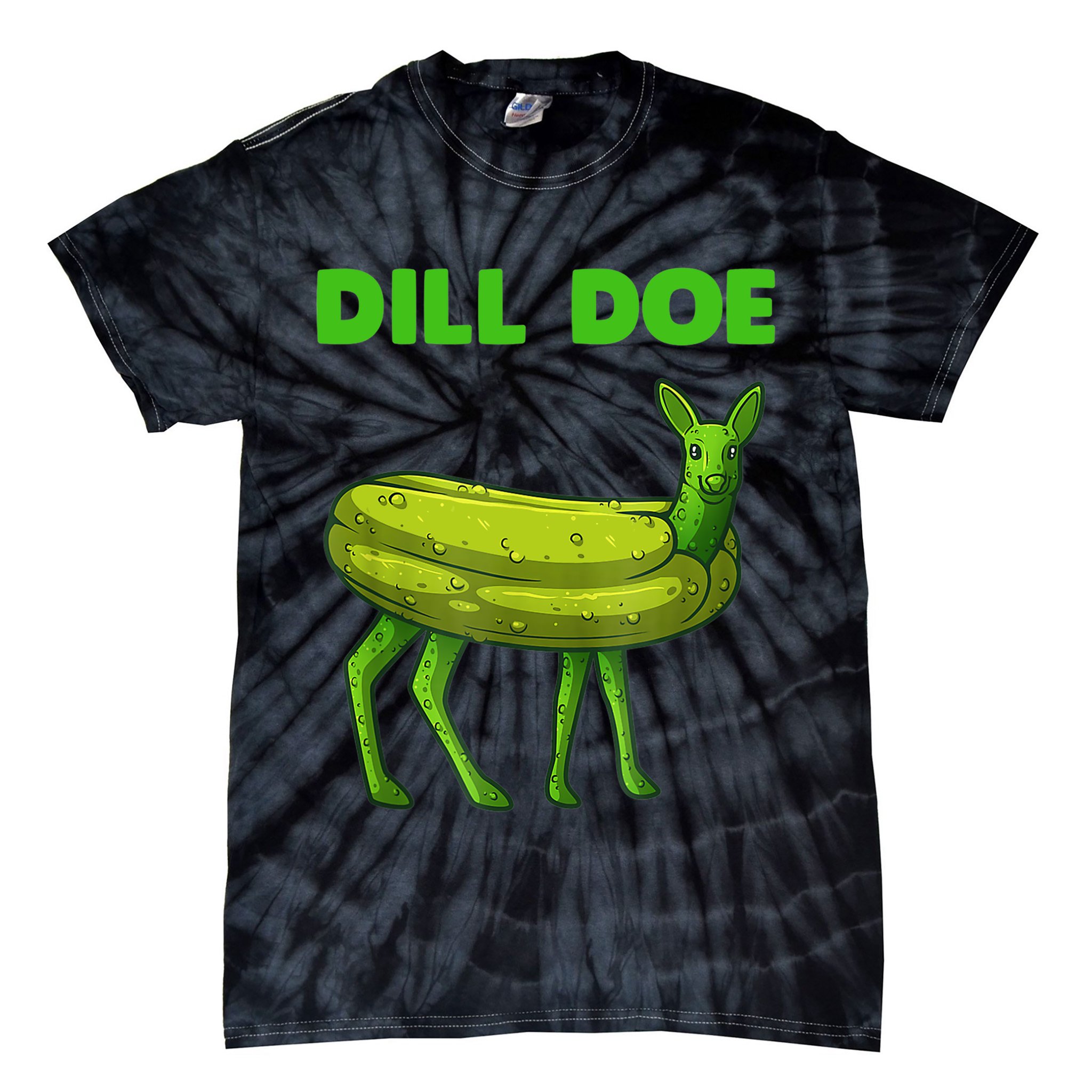 Funny Dill Doe Women Deer Green Dill Pickle Veggie Lover Tie-Dye T-Shirt