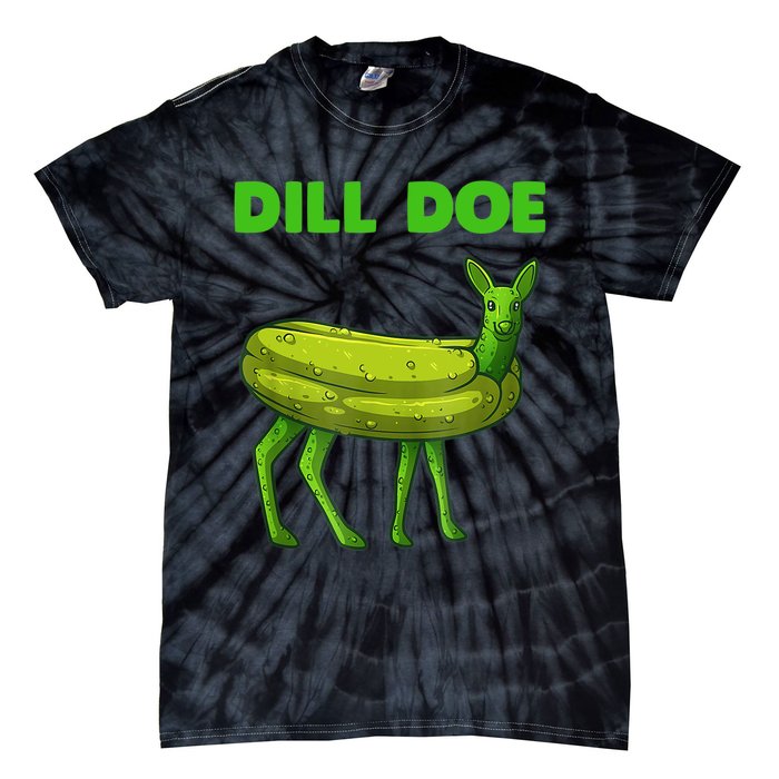 Funny Dill Doe Women Deer Green Dill Pickle Veggie Lover Tie-Dye T-Shirt