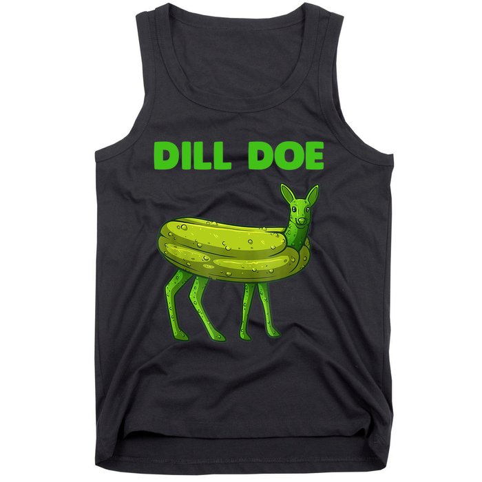 Funny Dill Doe Women Deer Green Dill Pickle Veggie Lover Tank Top