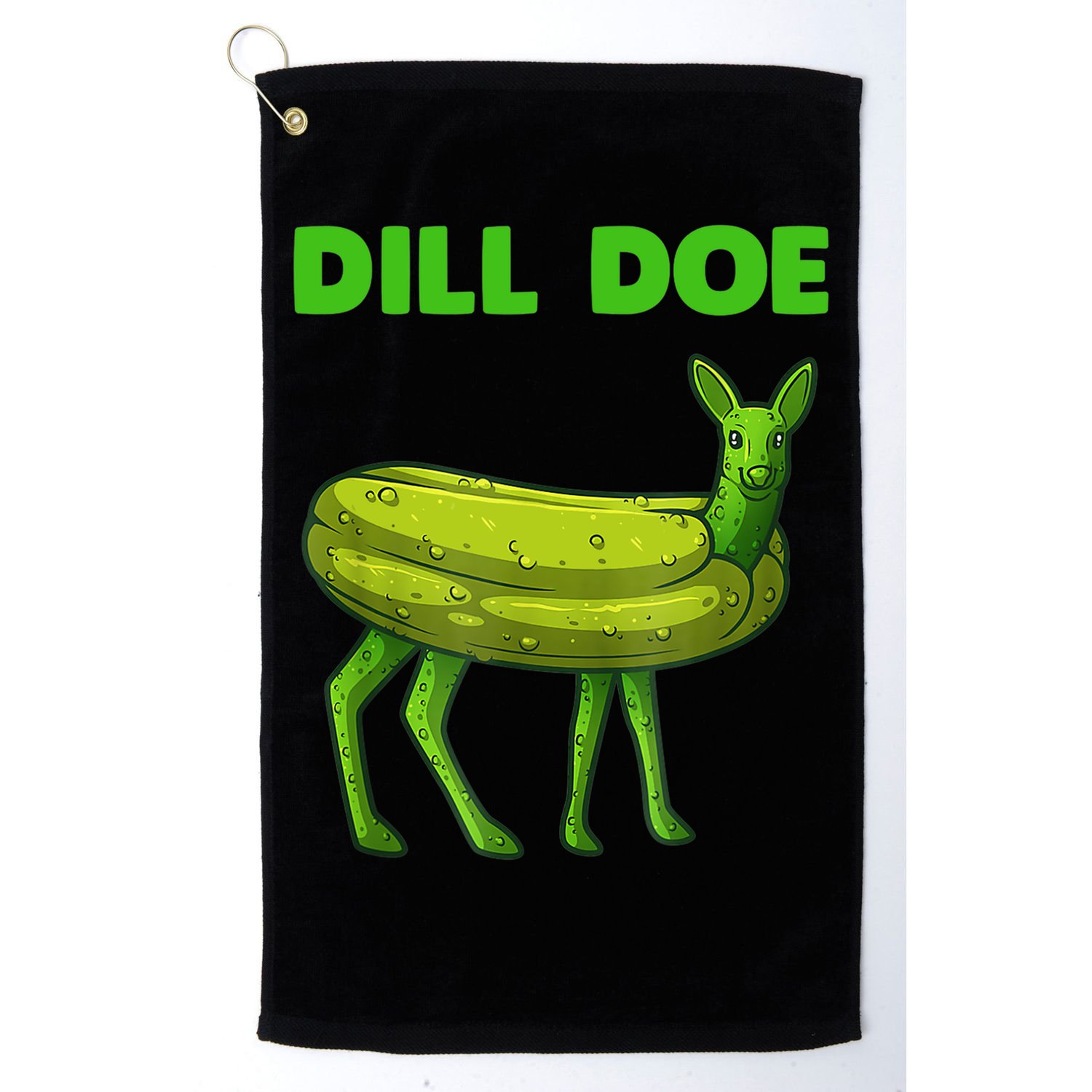 Funny Dill Doe Women Deer Green Dill Pickle Veggie Lover Golf Towel