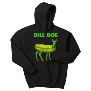 Funny Dill Doe Women Deer Green Dill Pickle Veggie Lover Kids Hoodie