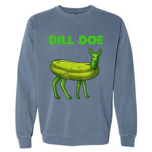 Funny Dill Doe Women Deer Green Dill Pickle Veggie Lover Garment-Dyed Sweatshirt