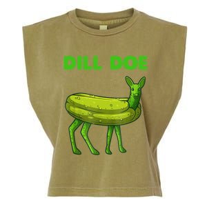 Funny Dill Doe Women Deer Green Dill Pickle Veggie Lover Garment-Dyed Women's Muscle Tee