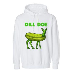 Funny Dill Doe Women Deer Green Dill Pickle Veggie Lover Garment-Dyed Fleece Hoodie