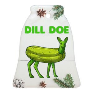 Funny Dill Doe Women Deer Green Dill Pickle Veggie Lover Ceramic Bell Ornament