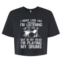 Funny Drummer Design Drumline Drumming Drummer Bella+Canvas Jersey Crop Tee