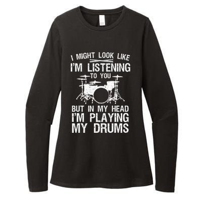 Funny Drummer Design Drumline Drumming Drummer Womens CVC Long Sleeve Shirt