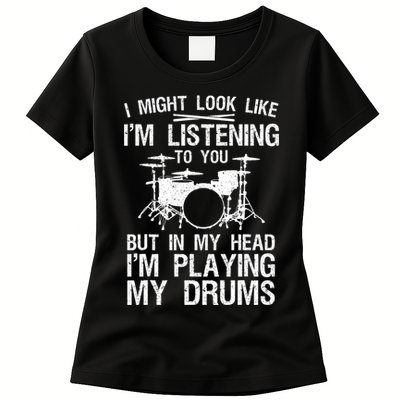 Funny Drummer Design Drumline Drumming Drummer Women's T-Shirt