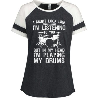 Funny Drummer Design Drumline Drumming Drummer Enza Ladies Jersey Colorblock Tee