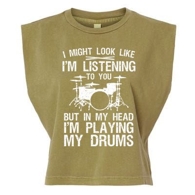 Funny Drummer Design Drumline Drumming Drummer Garment-Dyed Women's Muscle Tee