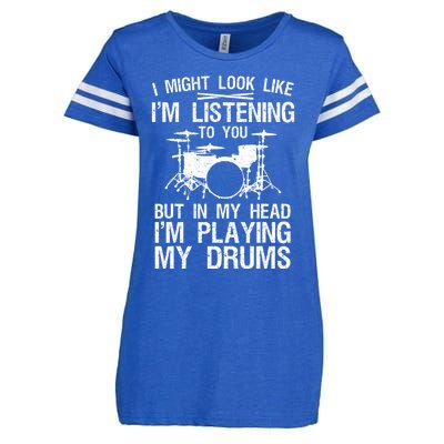 Funny Drummer Design Drumline Drumming Drummer Enza Ladies Jersey Football T-Shirt