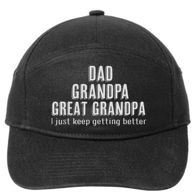Fathers Day, Dad Grandpa Great Grandpa, Father, Funny Daddy 7-Panel Snapback Hat